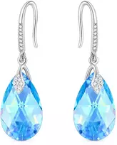 Diamond Sky Jewelry Sidabriniai auskarai moterims DiamondSky „Baroque III (Aquamarine AB)“ su Swarovski kristalais