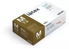 Santex Latex vienkartinės latekso pirštinės, baltos, 5g (100vnt.) - M