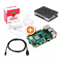 Raspberry Pi 4 Model B 2GB Premium Bundle [Raspberry PI 4 2GB + Lüftergehäuse + įkroviklis baltas + 1,8m HDMI Kabelis]