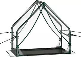 Šiltnamis su metaliniu rėmu ir dugno kilimėliu, skaidrus, 91,4 × 50,8 × 86,4 cm