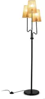 Pastatomas šviestuvas, 3 E27 lizdai, kojinis jungiklis, juodas, 175 cm