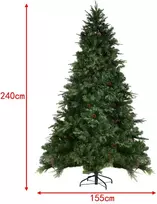 Dirbtinė kalėdinė eglutė su 600 LED lempučių ir stovu, žalia, 240 × 155 cm