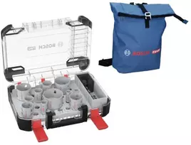 14 dalių gręžimo karūnų rinkinys BOSCH Multi Material PC Plus su kuprine