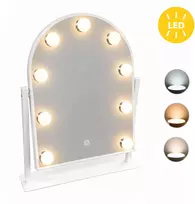 LED makiažo veidrodis 30×40 cm kosmetinis su apšvietimu 3 spalvos 9 lemputės ModernHome