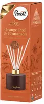 Dekoratyvinis oro gaiviklis su lazdelėmis Brait Oranžinis Peel & Cinnamon 100ml