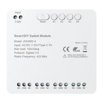 4-kanalinis ZigBee jungiklio modulis su beįtampos DC 32V kontaktu Avatto ZWSMMD-4-32V