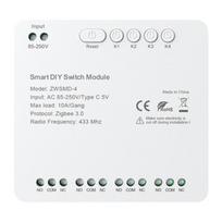 ZigBee 4-kanalinis jungiklio modulis su įtampos neturinčiu DC 32V kontaktu Avatto ZWSMMD-4-250V