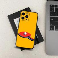 Table Tennis Racket Ping Pong Phone Case For Apple iPhone 15,14,13,12,11,Pro,X,XS,Max,XR,Plus,Mini Soft Black Cover iPhone11 yellow