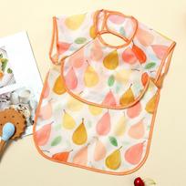 Elinfant Eating Feeding Bibs,Easy To Clean Burp Cloth,Wash-Free Eating Bibs,Smock Apron For Boys Girls, Baby Food Accessories beige