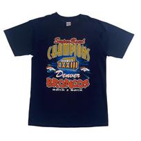 Vintage 90s NFL Denver Broncos Super Bowl XXXIII 33 True Fan Sportswear T-shirt L blue