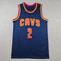 Vyriški krepšinio marškinėliai Kyrie Irving Cleveland Cavaliers 2 Tamsiai mėlyni Retro Tinklelio Sportinė apranga Large blue
