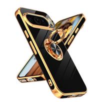 Prabangus dengtas žiedo laikiklio dėklas Google Pixel 9 10 Pro XL 8A 7A 7 8 9 Pro, skirtas magnetiniam laikikliui, silikoninis šarvuotas dangtelis For Googl 9 Pro beige