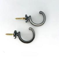 Curtain Hooks Wall Hooks Curved Arc Hooks Curtain AccessoriesAluminum Alloy Decorative Wall Hooks Fairie 2pcs white