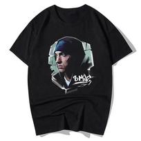 2025 M. Vasaros Raperio Eminemo Grafiškai Spausdinti Marškinėliai Vyrams Retro Grynos Medvilnės Hip-Hop Mados Atsitiktiniai Laisvi Marškinėliai Moterims S black