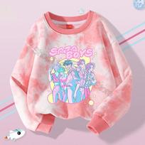 New K Pop Demon Hunters Kids Hoodie Sweatshirt Kawaii Cartoon Printed Tops Boys Autumn Long Sleeves Baby Girl Winter Clothes 140 pink
