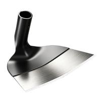 Garden Hoe Head for Soil Loosening Manual Weeder Round Eye Hoe for Farm Backyard Planting black