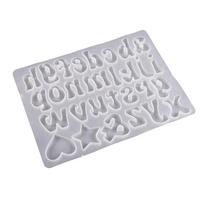 Number Keychain Epoxy Resin Mold English Letters Pendant Silicone Ornaments Mold white
