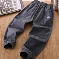 Boys Casual Lightweight Mesh Breathable Quick Dry Anti Mosquito Kids Long Pants 140cm tamsiai pilka spalva