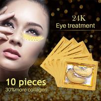 10 Pieces Women Collagen Eye Mask 24k Gold Crystal Eye Pads for Anti Aging Moisturizing Whitening 10pcs gray