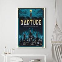 Klasikinio vaizdo žaidimo vintažiniai plakatai Retro B-Bioshocks Of Rapture drobės tapyba Sienos meno paveikslas Svetainės namų dekoras 20x30cm no frame