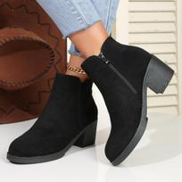 Fashion Fashion Med-Heel Women Short Boots Casual Thick Soled 2025 Spring Autumn Black Suede Ankle Boots Casual Botines Shoes for Women 35