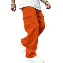 Men's Loose Fit Cargo Sweatpants with Elastic Waist Straight Leg Casual Athletic Pants M šafranas