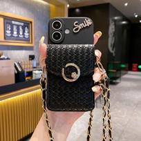Wallet Diamond Case for Samsung Galaxy A56 A06 A55 A35 A15 A54 S24 FE S25 Ultra A36 A16 Crossbody Strap Lanyard Leather Cover Galaxy S25 gray