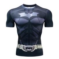 Superhero Spiderman Batman 3d Print Gym T-shirt For Men Stylish Fitness Tee Batman 2,XL gray