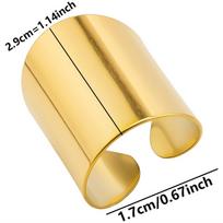 Platus Paprastas Atviras Reguliuojamas Žiedas Hip Hop Piršto Papuošalai Neblunkantys Punk Nerūdijančio Plieno Žiedai Moterims Vyrams Aksesuarai Šventės Dovana adjustable beige