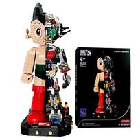 Mrkuriosity Astro Boy Mecha Toy Building Collectible Mighty Atom Display Detail Handmade Mecha Building Gift for Adults and Compatible with Lego Kit, beige