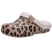 Fashion Shevalues Winter Fur Lined Clogs For Men Women Waterproof Classic New Indoor Slippers Outdoor Fuzzy Warm Cozy Garden Clogs Shoes 35-36 gray