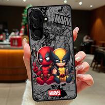 Marvel Deadpool Wolverine Meilės dėklas, skirtas Samsung Galaxy A73 A33 A14 A23 A17 A52 A52S A72 A56 A55 A54 A35 A34 A36 A53 A16 A15 Galaxy A17 gray
