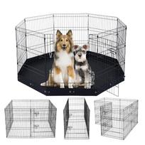 VEVOR Dog Playpen, 8 Pcs 30 H x 24 W Panels Foldable Metal Pet Exercise Pen, Dog Fence Indoor and Outdoor Pen with Door 160 x 160 x 76 cm