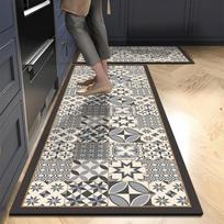 Vandeniui atsparus diatomito grindų kilimėlis: Nereikalaujantis skalbimo, Aliejų ir vandenį sugeriantis, Neslystantis įėjimo kilimėlis 40cm*60cm - Absorbent/Dry Quick gray
