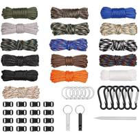 Samcos Paracord 4mm 3m Tent Tarp Outdoor High Load DIY Craft Gardening with Buckles Set 16-Color Set, Thick, Length, Rope, Rope, Camping, Use, gray