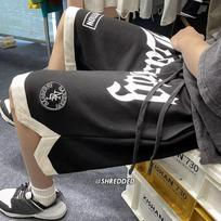 Stilingos raidžių siuvinėjimo krepšinio laisvalaikio šortai vyriški vasariniai amerikietiško retro stiliaus capri kelnės 4XL gray
