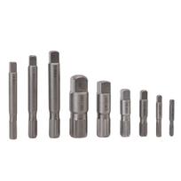 9 Pcs Pipe Extractor Set CrMo Steel Broken Pipe Removal Tool Kit with Storage Box for Maintenance gray