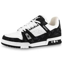 LOUIS VUITTON Stilingi žemi sportbačiai, tinkami riedlenčių sportui, Unisex, Balti Juodi, Panda 1A9JG9 42 black