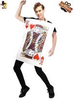 Poker Card Couple Outfits: Queen of Hearts, Jack of Spades, King of Hearts - Funny Unisex Party Clothes Large beige