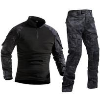 Tactical Frog Python rašto CP kamufliažinis lauko kostiumas - Slim Fit, dėvėjimuisi atsparus treniruočių komplektas Jacket XL black