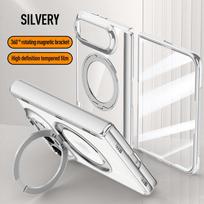 360° besisukantis magnetinis stovas, galvanizuotas dėklas, skirtas iPhone Ultra 18 Fold Wide, smūgiams atsparus, su Magsafe, kameros išsikišimo apsauga iPhone Duo white