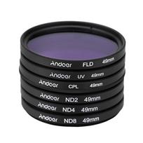 62/67/55/52/58/77mm UV+CPL+FLD+ND (ND2 ND4 ND8) fotografijos filtrų rinkinys, ultravioletinis žiedinis poliarizuojantis 49 mm gray