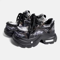 Madingi moteriški punk stiliaus odiniai batai su raišteliais, kulno aukštis 8 cm, platforma, moteriški gotiški ankle boots, PU baikerių batai, storapadžiai kedai 35 black