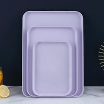 Šiaurietiškas stačiakampis plastikinis arbatos padėklas puodeliams ir vaisiams Medium 31cm x 22.5cm šviesiai violetinė spalva