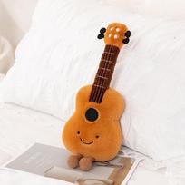 Kūrybinga smuiko lėlė animacinis muzikos instrumentas smuiko lėlė, muzikinis pliušinis žaislas video žaidimų miestas 38cm（98g） orange