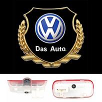 2pcs Car Door Welcome Lights LED Lamp for VOLKSWAGEN VW R LINE Rline Golf Tiguan CC Touareg Jetta Passat T-ROC Sharan Touran Bu2 brown