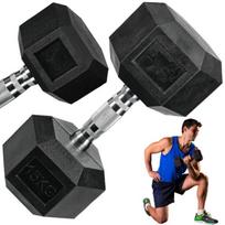 Hex Steel Dumbbells With Rubber Coating - 20 Kg (1 Piece)