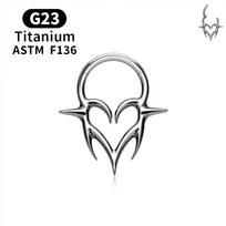 ASTM F136 G23 Titano Auskarai Septum Širdelės Nosies Žiedeliai 16G Su Vyriu Clicker Tragus Kremzlės Helix Auskarai Punk Kūno Papuošalai 16G 1.2x8mm gray