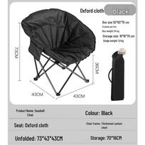 Portable Outdoor Folding Moon Chair - Camping, Picnic, Fishing Recliner black