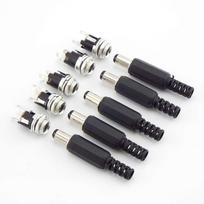 12V 5.5*2.1MM DC Male Plugs DC022 DC099 Power Socket Female Jack Screw Nut Panel Mount Connector Panel diy plug 5.5 x 2.1mm Type A gray